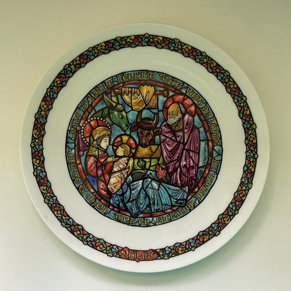Christmas Limoges France Plate N BA 388 Henri D’Arceau.L.&Fils 1976